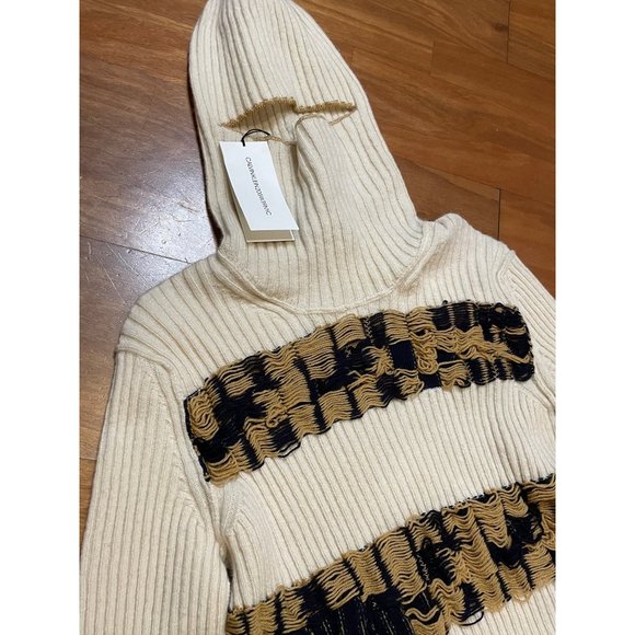 Calvin Klein 205W39NYC Quilt Jacquard Stripe Sweater Ivory Medium New Nwt Womens - Picture 7 of 16